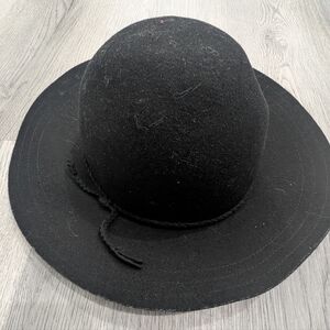 H&M Black Floppy Wool Hat Size Medium Goth Boho Hippie 90s Grunge Alt